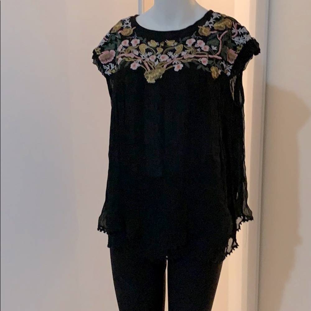 Anthropologie top with Embroidery